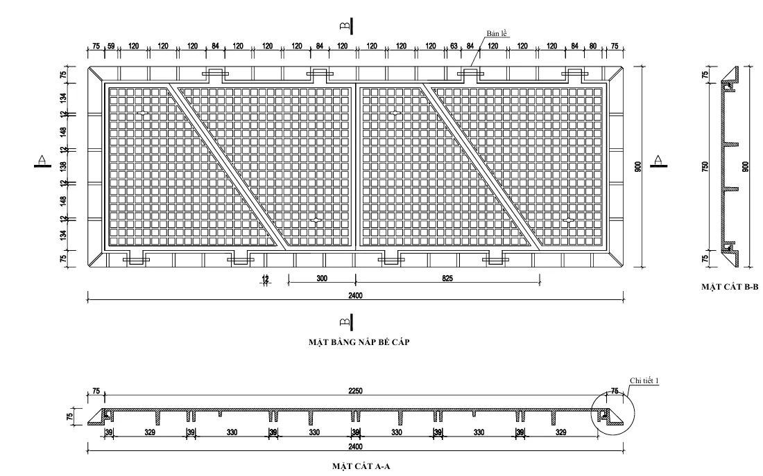 Nắp bể cáp 4 cánh